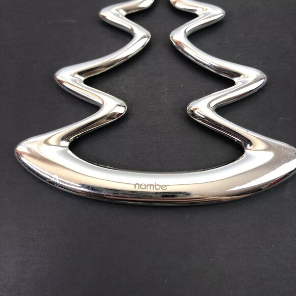 Nambe Brass Silver Plated Christmas Tree Ornament Gold Plated Star Top Modernist - Picture 6 of 6